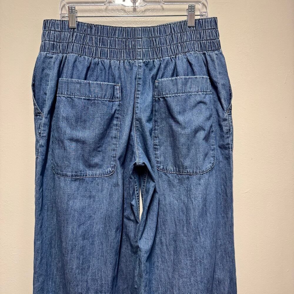 Free People WeTheFree Denim Cargo Pants Wide Leg Utility Streetwear Y2K Cotton L - Picture 5 of 13